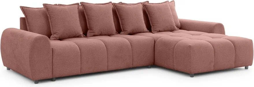 Narożnik (prawostronny/z szezlongiem) w kolorze terakoty Albane – Ropez