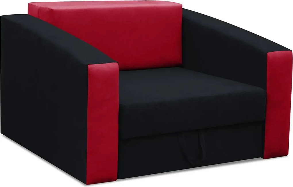 Czarno-czerwony fotel amerykanka Dorilla 18XW8-T48