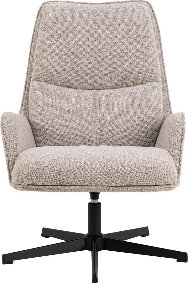 Beżowy obrotowy fotel z materiału bouclé Bosley – Actona