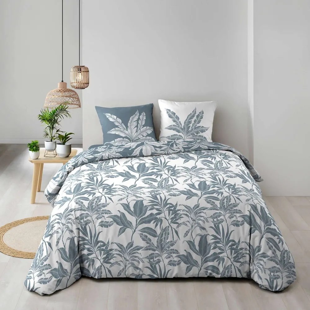 Biało-niebieska bawełniana pościel dwuosobowa 240x220 cm Hera – douceur d'intérieur