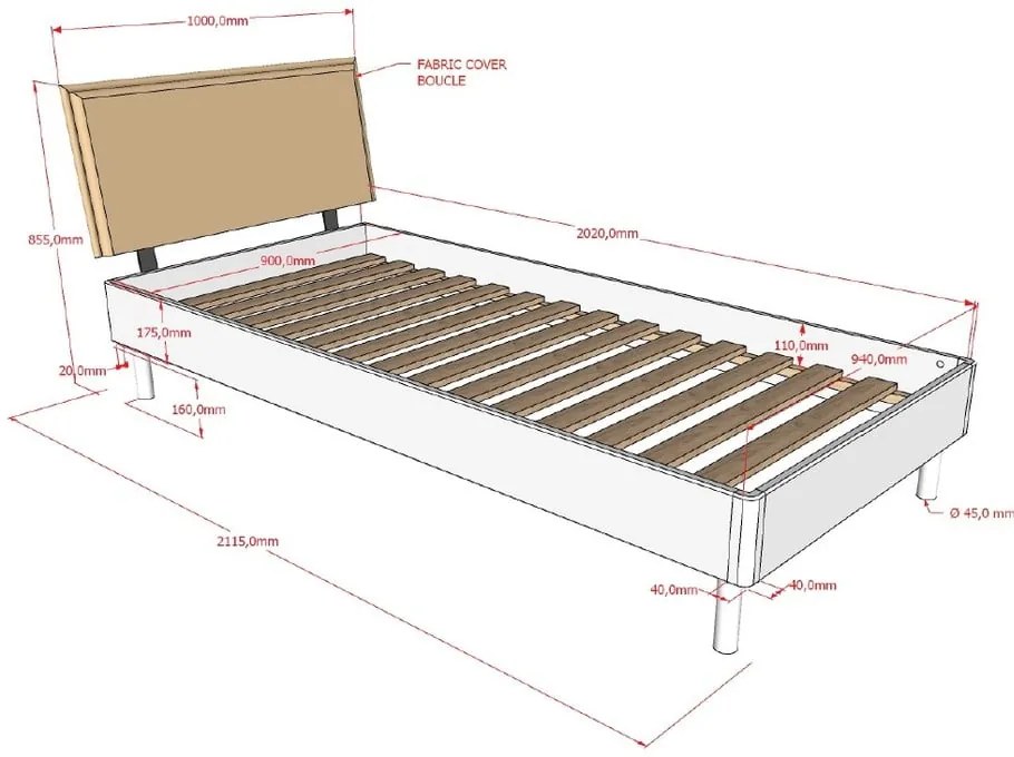 Łóżko dziecięce z litego drewna dębowego 90x200 cm Forrest – Vipack