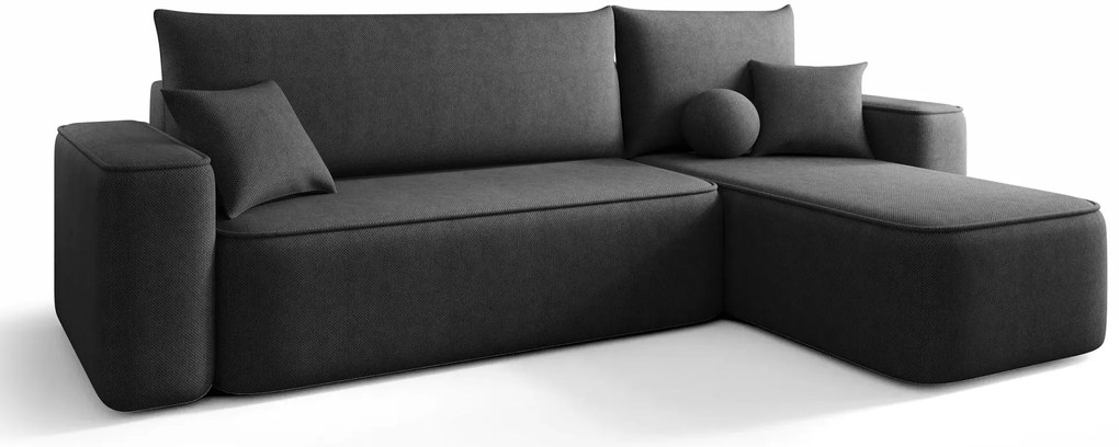 Grafitowy nowoczesny narożnik rozkładany L4-H37