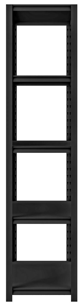 Regał metalowy do garażu SAM, 900 x 1830 x 450 mm, All Black: czarny