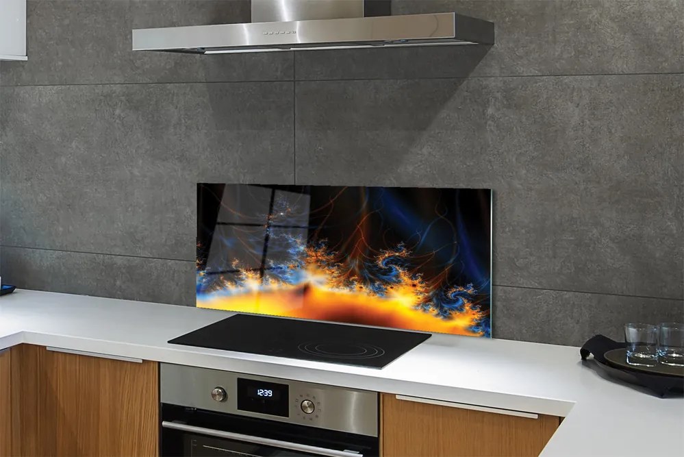 Panel szklany do Kuchni Kontrast Błękitu i Żółci