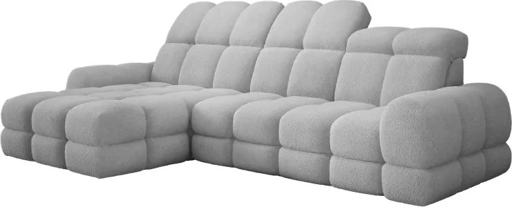 Narożnik TOLLO MINI S Lewostronny Elektryczna regulacja Bubble 06 kolor Jasny Szary WERSAL