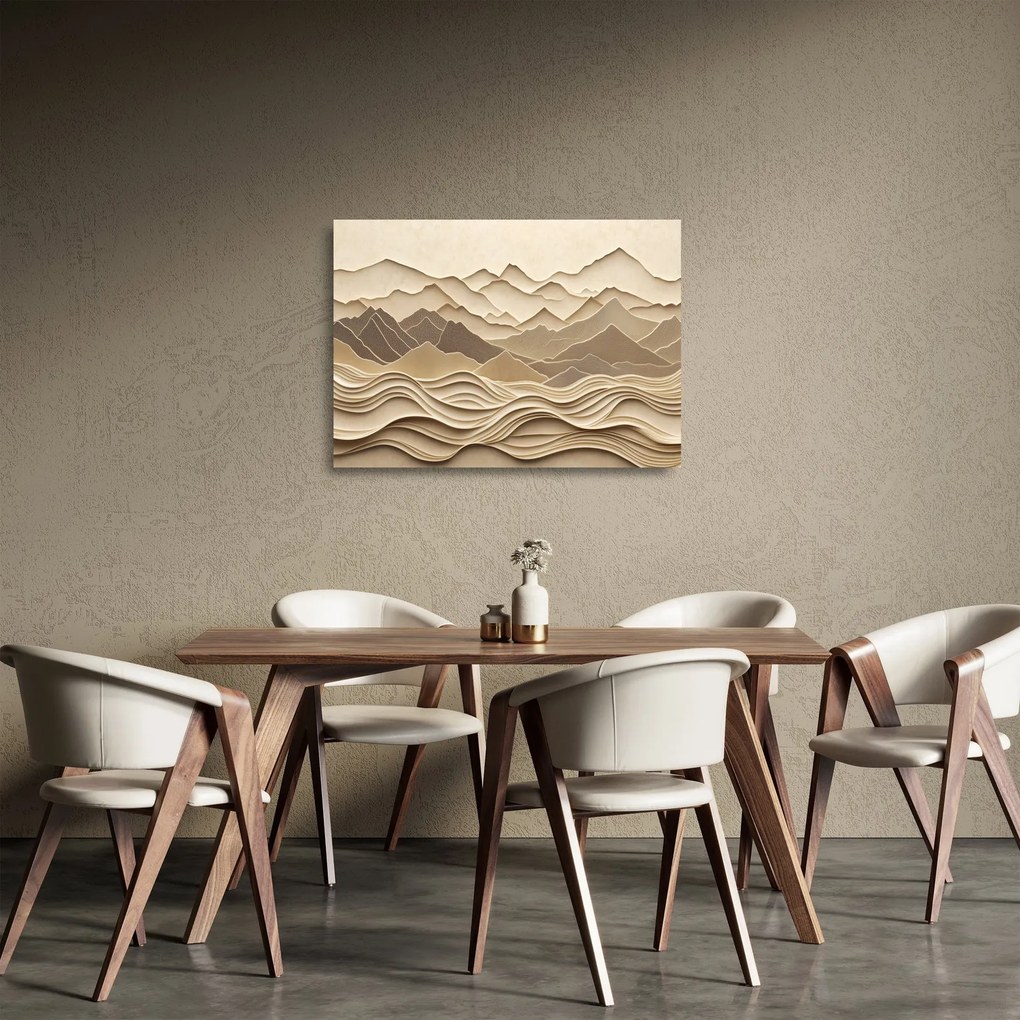 Obraz na szkle - 3D linie gór (70x50 cm)