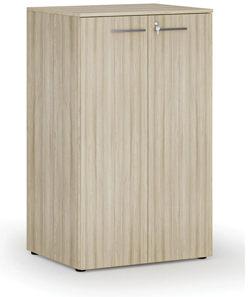 Szafa biurowa z drzwiami PRIMO WOOD, 3 półki, 800 x 640 x 1335 mm, dąb naturalny