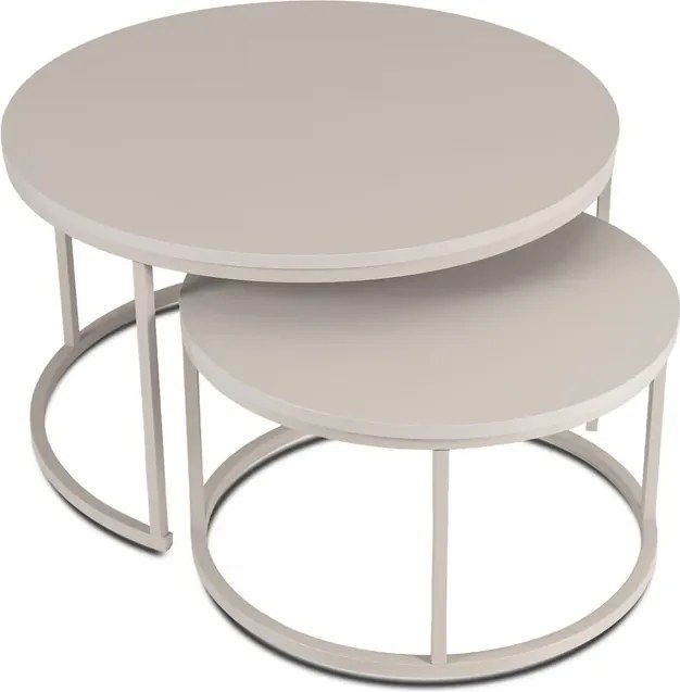 Zestaw Stolików Kawowych NELLY MAX 60 cm/80 cm Kaszmir Japandi