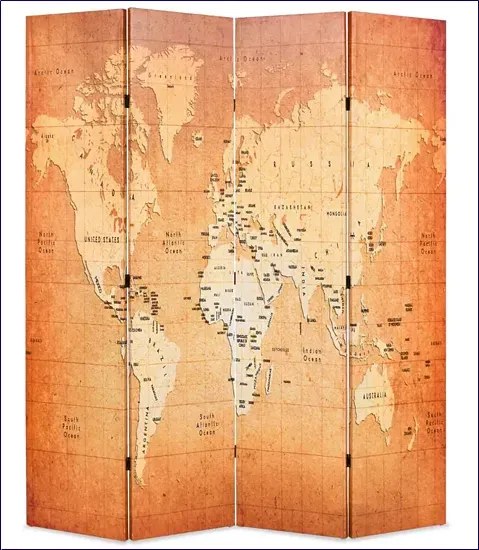 Wewnętrzny parawan z motywem mapy świata S5-G29