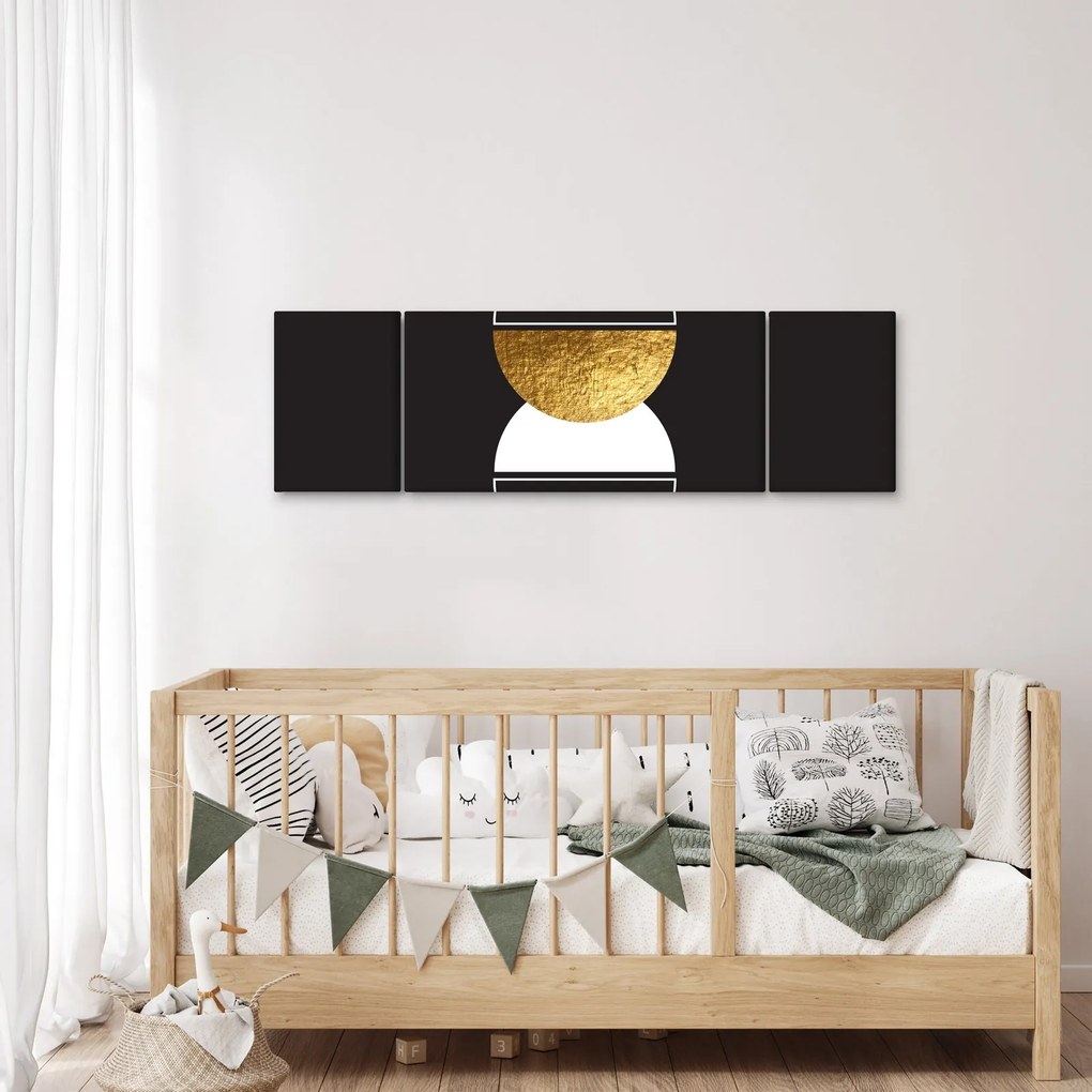 Obraz - Abstrakcja złoto i czerń N⁰2 (170x50 cm)