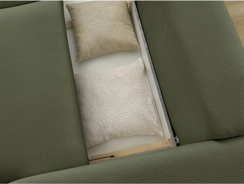 Zielona rozkładana sofa ze schowkiem 265 cm Ezechiel – Bobochic Paris