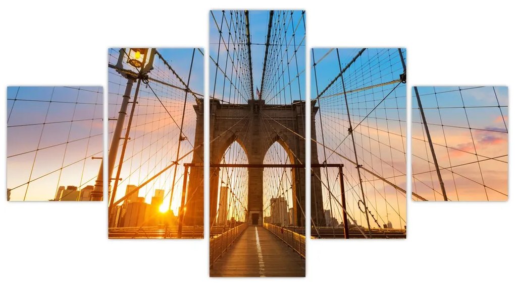 Obraz - Brooklyn Bridge, Manhattan, New York (125x70 cm)