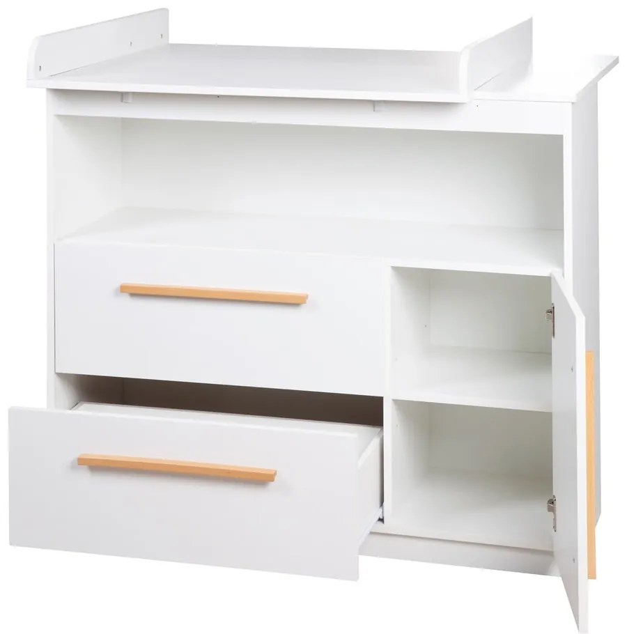 Biała niska komoda dziecięca 107x98 cm Lilo – Roba