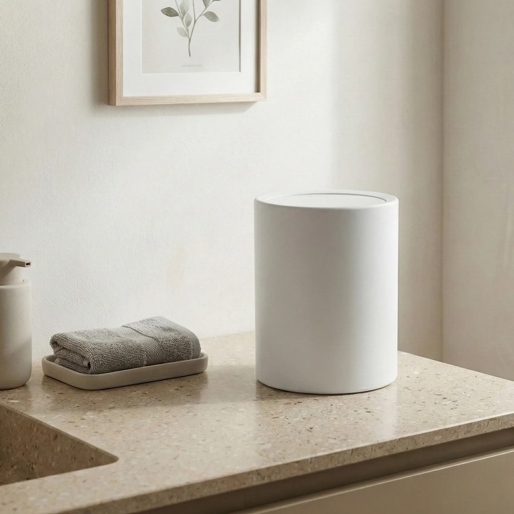 Łazienkowy kosz na śmieci RUND, 6 l