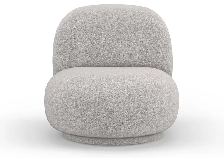 Jasnoszary fotel z materiału bouclé Chuck – Micadoni Home