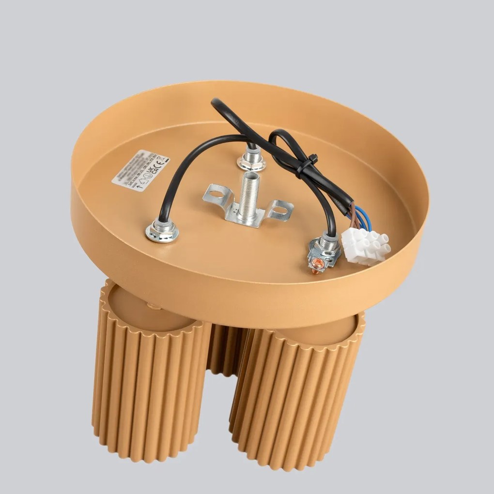 Plafon trzypunktowy KARBON 3P złoty okrągły SOLLUX LIGHTING