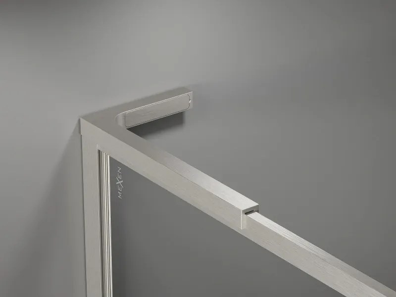 Mexen Kioto-XF L ścianka prysznicowa Walk-in z ramką 70 x 202 cm, transparent 10 mm, nikiel szczotkowany - 800-070-174-97-00-XF