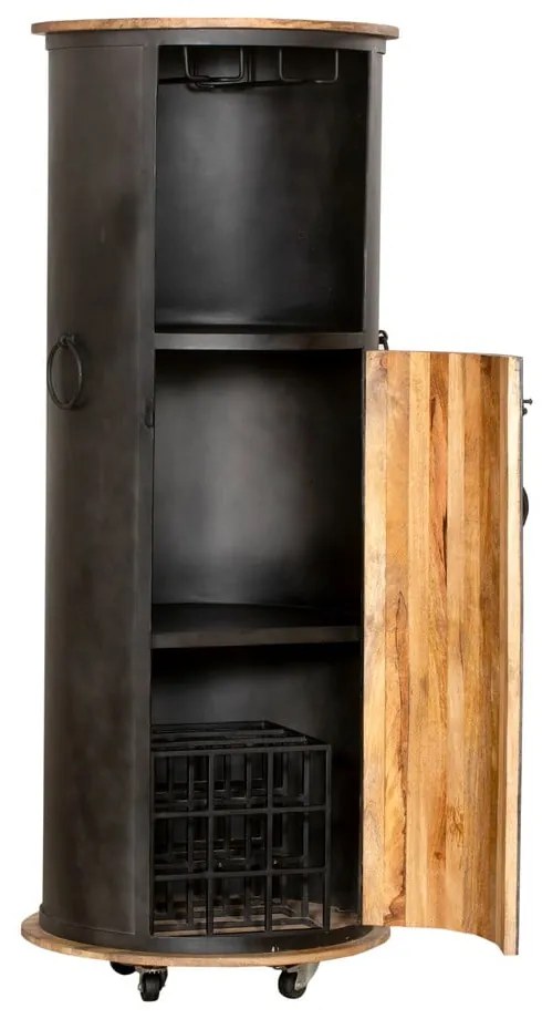Czarna metalowa szafka na wino liczba butelek 9, 60x155 cm Luni – Interia Home &amp; Living