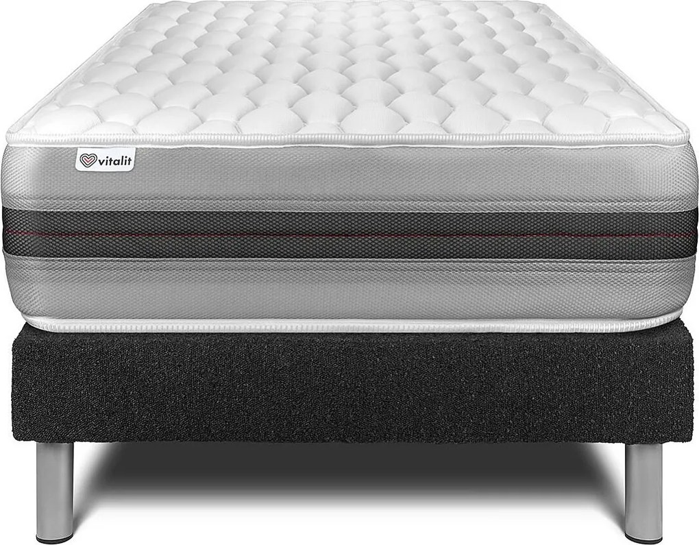 lózka z materacem VITAL SPRING RECOVER 120 x 190 cm Rama lózka Czarny