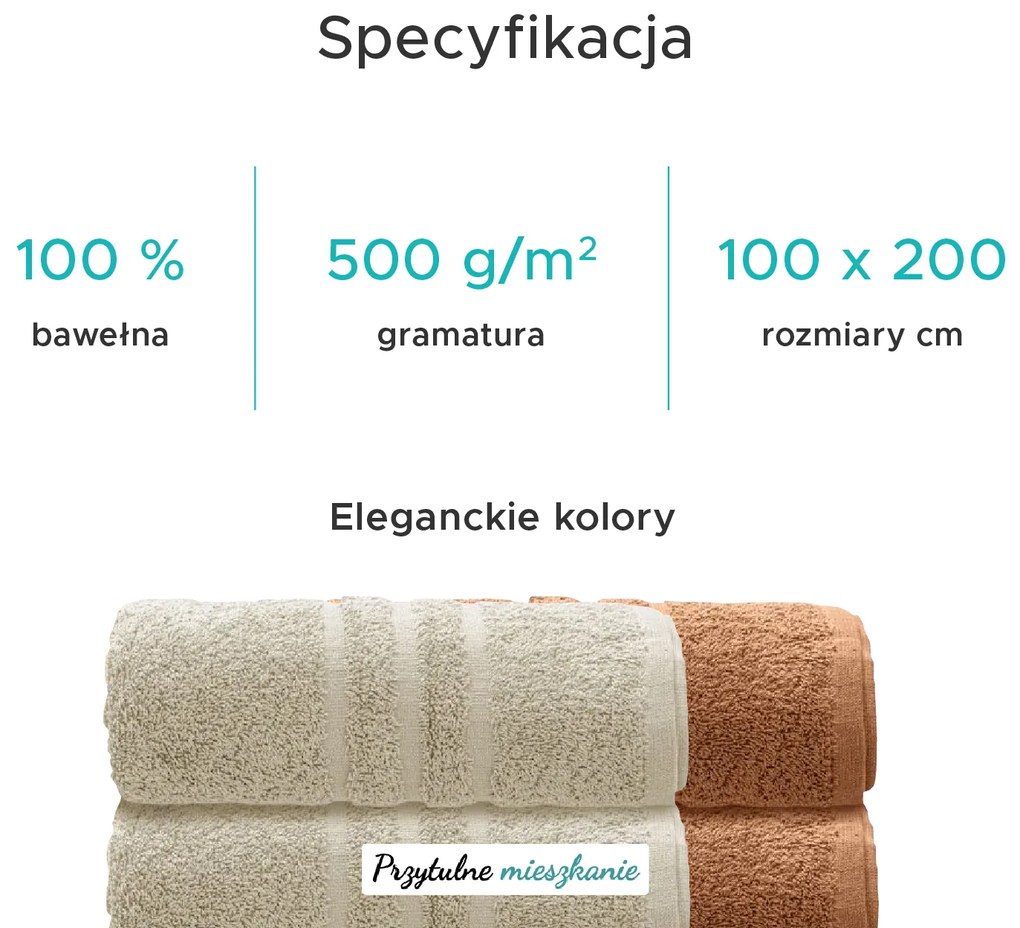 Ręcznik kąpielowy Comfort Maxi 100x200 cm brązowy, 100% bawełna