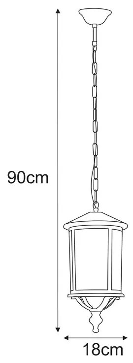 Czarna zewnętrzna lampa wisząca 4X A442 H2-P92