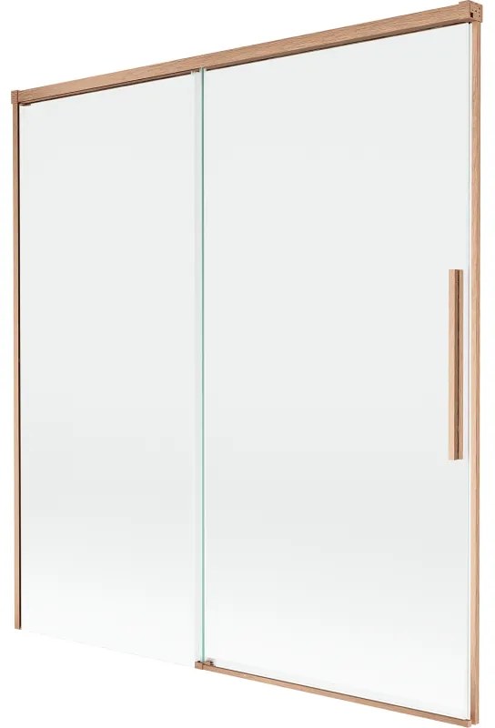 Mexen Rox parawan nawannowy 2-skrzydłowy rozsuwany 150 x 150 cm, transparent, miedź szczotkowana - 8C9-150-001-65-00