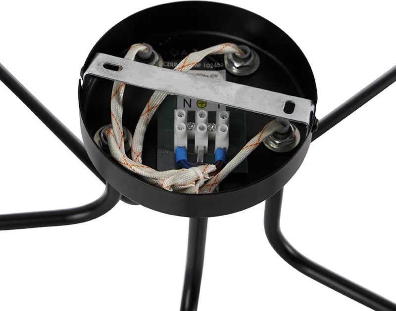Designerska lampa sufitowa czarna 5-świateł - Facile