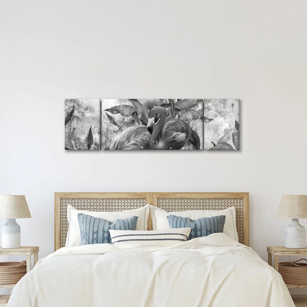 Obraz - Graffiti z flamingami (170x50 cm)