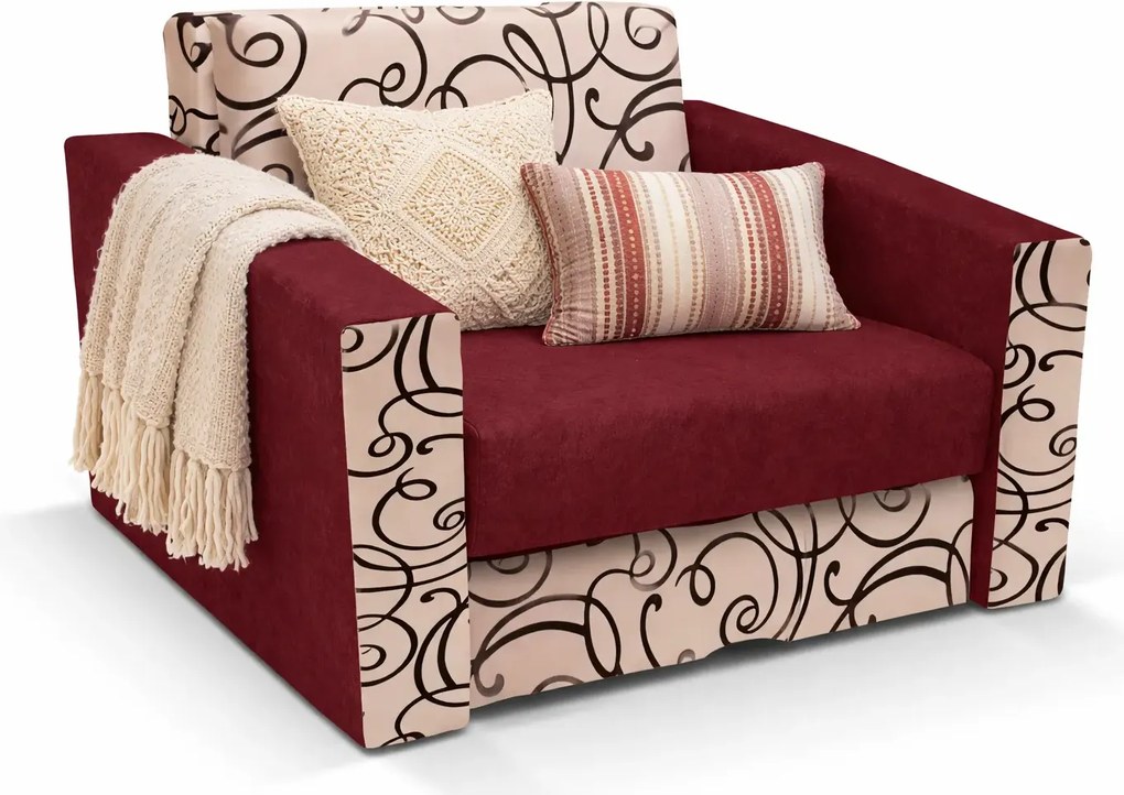 Brązowy rozkładany fotel z funkcją spania H0-R86