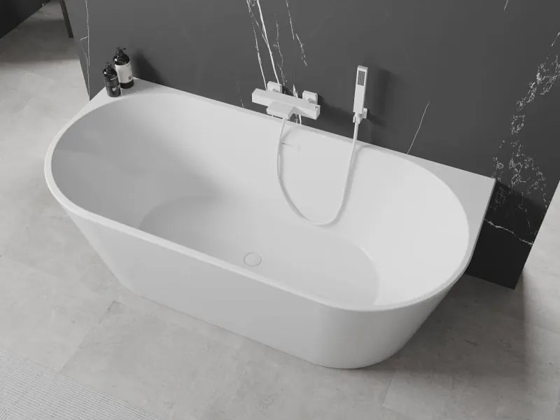 Mexen Oval wanna wolnostojąca przyścienna 150 x 75 cm, biała, przelew biały - 52671507500-20