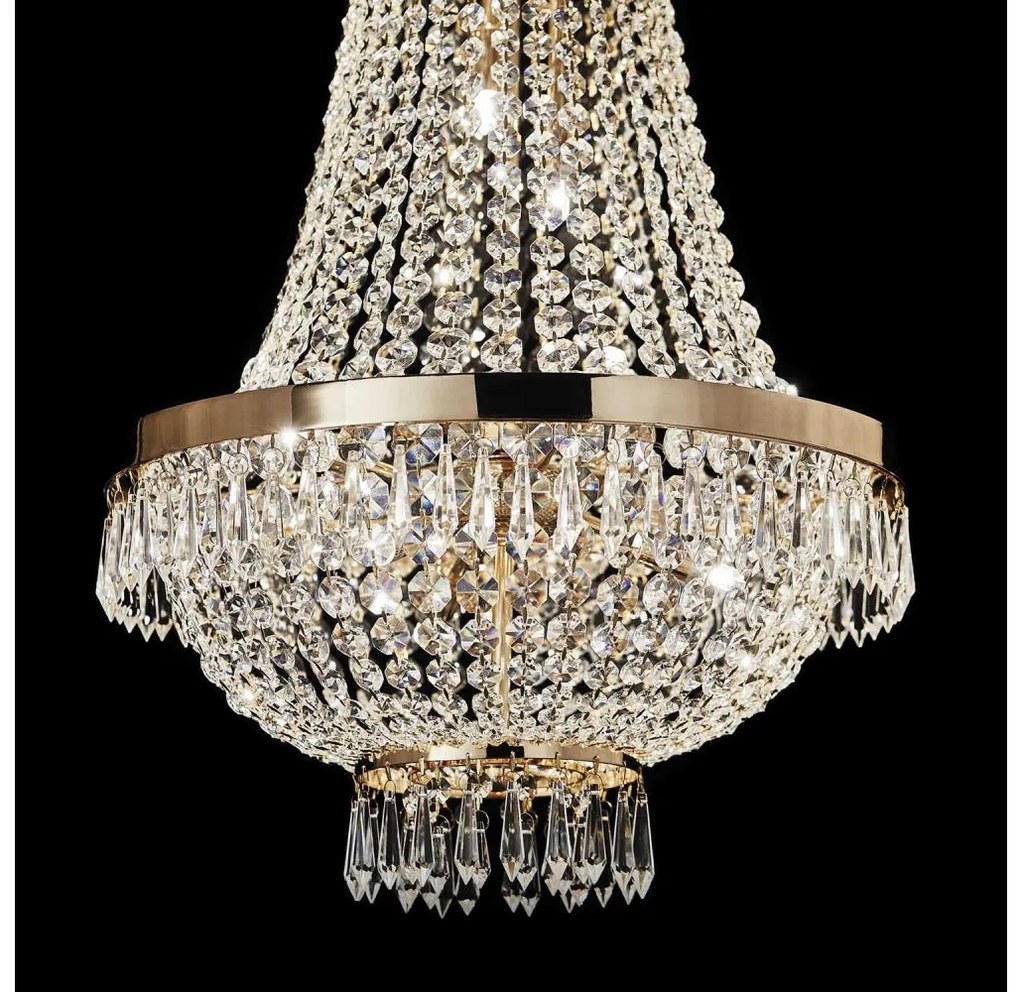 Ideal Lux - Kryształowy żyrandol LED na łańcuchu CAESAR 12xG9/3W/230V Ø 55 cm złoty