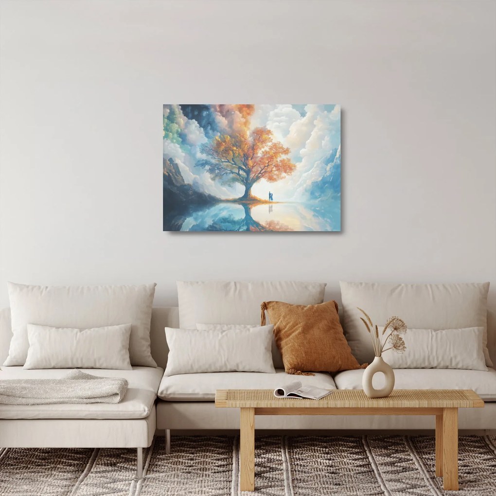 Obraz na szkle – Drzewo życia i miłości (70x50 cm)