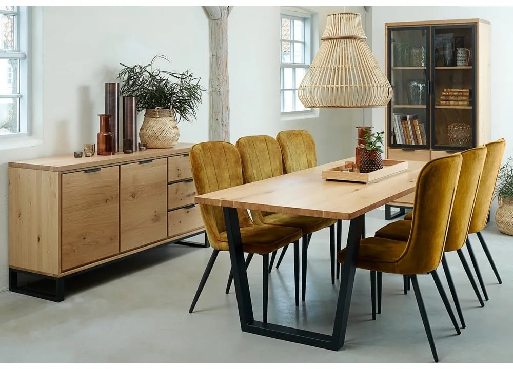 Żółte krzesło do jadalni Unique Furniture Hudson