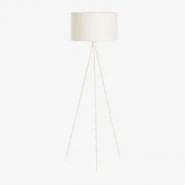 Lampa Podłogowa Ilena Z Tkaniny I Żelaza Gardenia Biel - Sklum