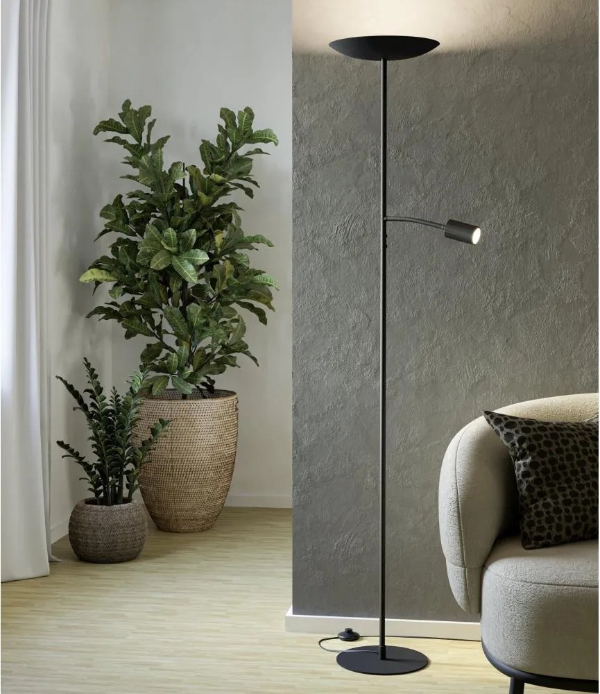 Eglo 901977 - Lampa podłogowa LED ściemniana CONIVARINO LED/26,5W/230V +LED/4W czarna