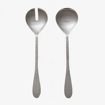 Zestaw 2 Sztućców Do Sałatek Ze Stali Nierdzewnej Aina Plateado - Sklum