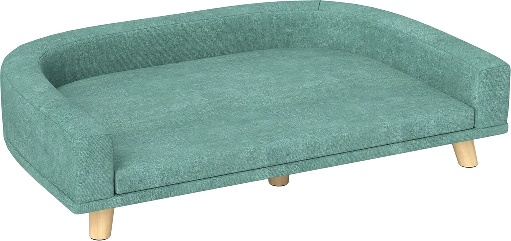 PawHut Legowisko dla psa, sofa dla psa, sofa dla zwierząt, Eukaliptus, 98 x 67 x 25 cm, Zielony