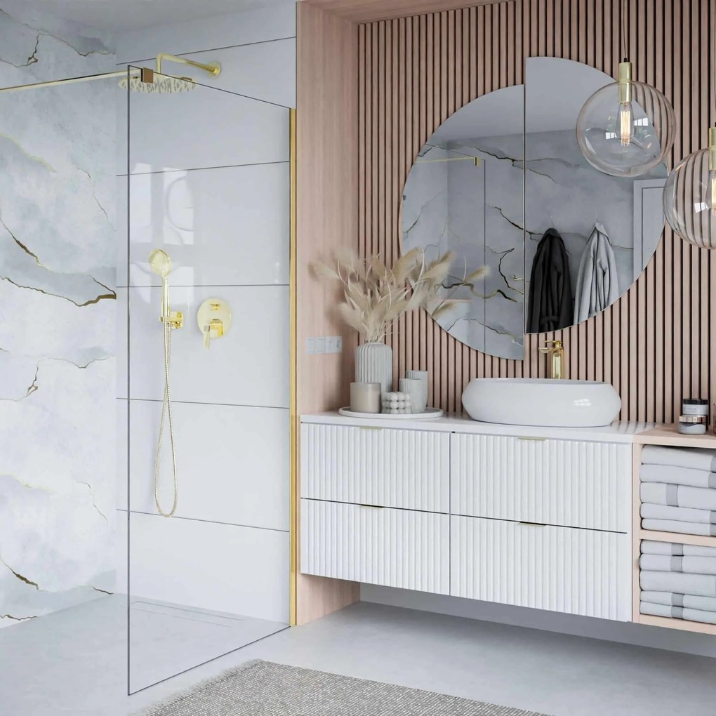 Lustro półokrągłe wiszące bezramowe oszlifowane MOON HALF |Różne rozmiary | Różne kolory szkła : Kolor tafli szkła - Grafit, Rozmiar - 90 x 45 cm