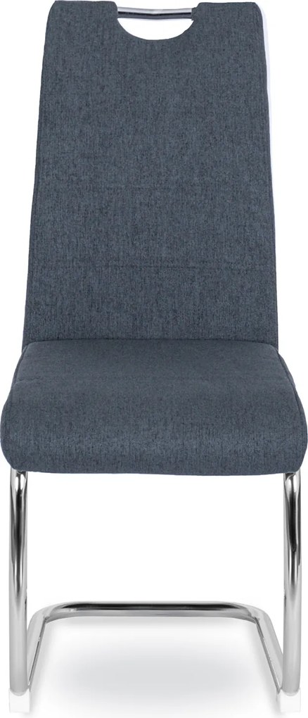 Krzesło Tapicerowane do Jadalni LOPEZ Ciemnoszare Na Płozach Nowoczesne