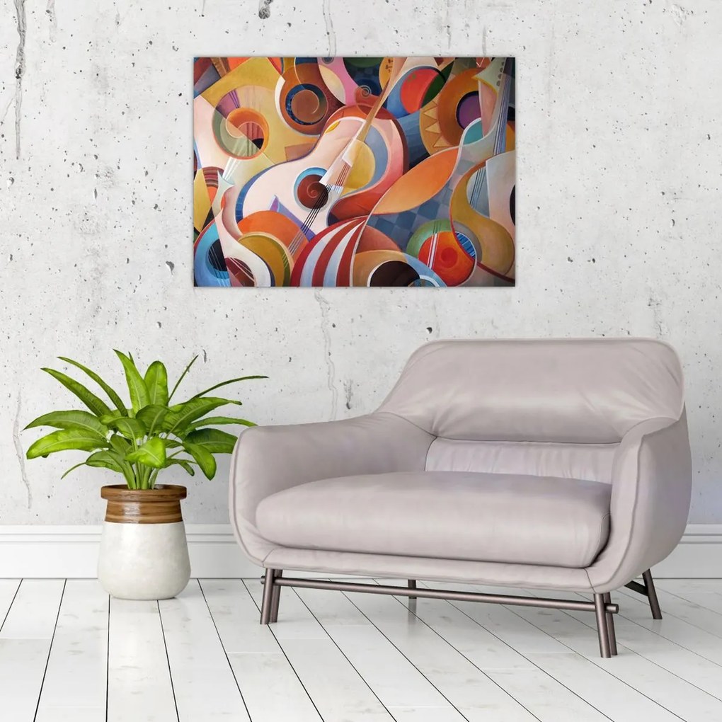 Obraz na szkle - Muzyczny abstrakt (70x50 cm)