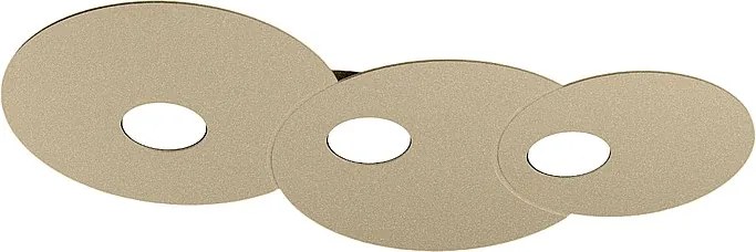 Okrągła lampa sufitowa Toplight Cloud 3-punktowa z oprawką GX53, struktura w kolorze piaskowym, nowoczesny design 67x36x3 cm