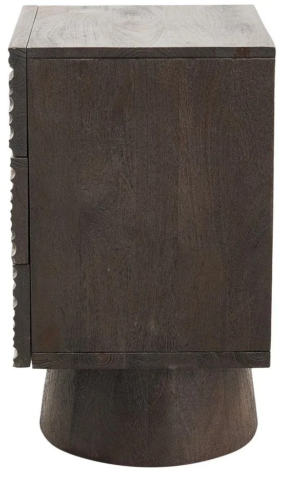 Ciemnobrązowa szafka nocna z litego drewna mango Crumble – WOOOD
