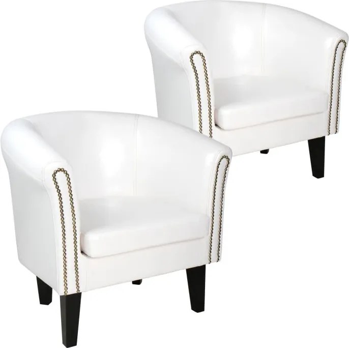 MIADOMODO Zestaw foteli Chesterfield, 58 x 71 x 70 cm, biały