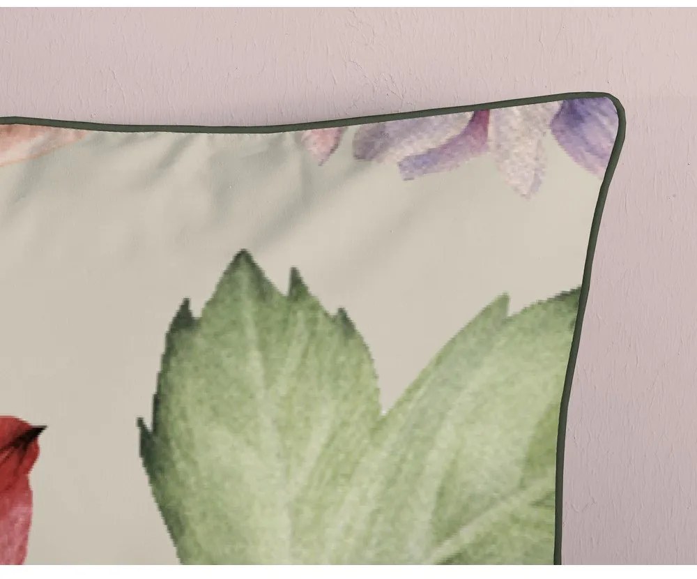 Beżowa pościel dwuosobowa z satyny bawełnianej 200x220 cm Fiori – Descanso