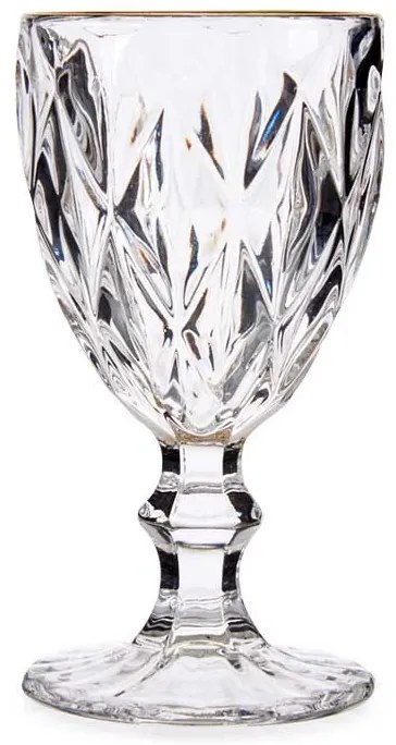 Kieliszek do wody ze złotą obwódką GOLDEN, 254 ml, 6 sztuk