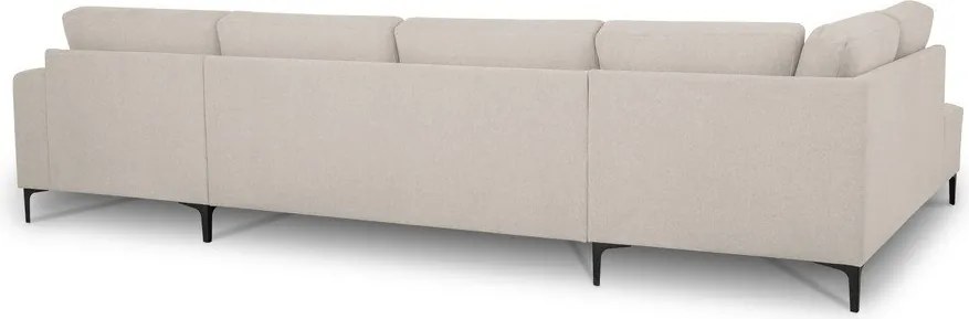 Beżowy narożnik z tkaniny szenilowej (lewostronny/w kształcie litery U) Fabian – Scandic