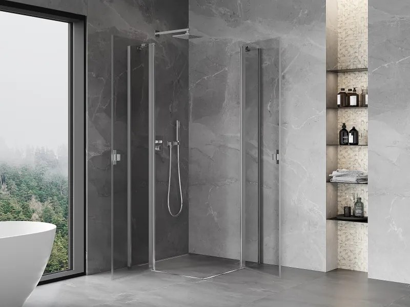 Mexen Mist Duo kabina prysznicowa uchylna 75 x 75 cm, transparent, chrom - 8A4-075-075-01-00