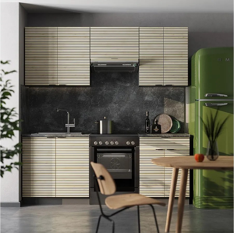 Aneks kuchenny panel dębowy/antracyt 200x46x81.6 fame-line