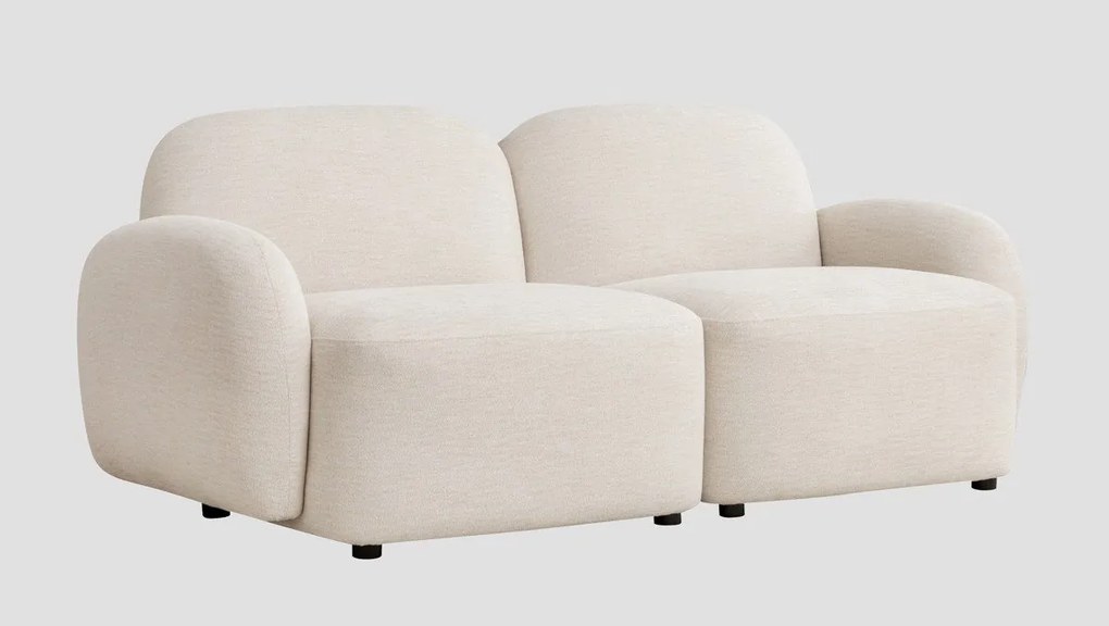 Nowoczesna, dwuosobowa sofa do salonu Helmi, kolor ecru