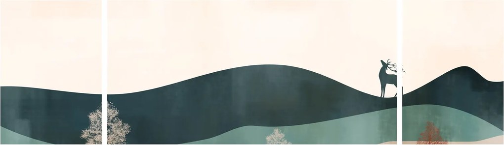 Obraz - Ilustrowany krajobraz (170x50 cm)